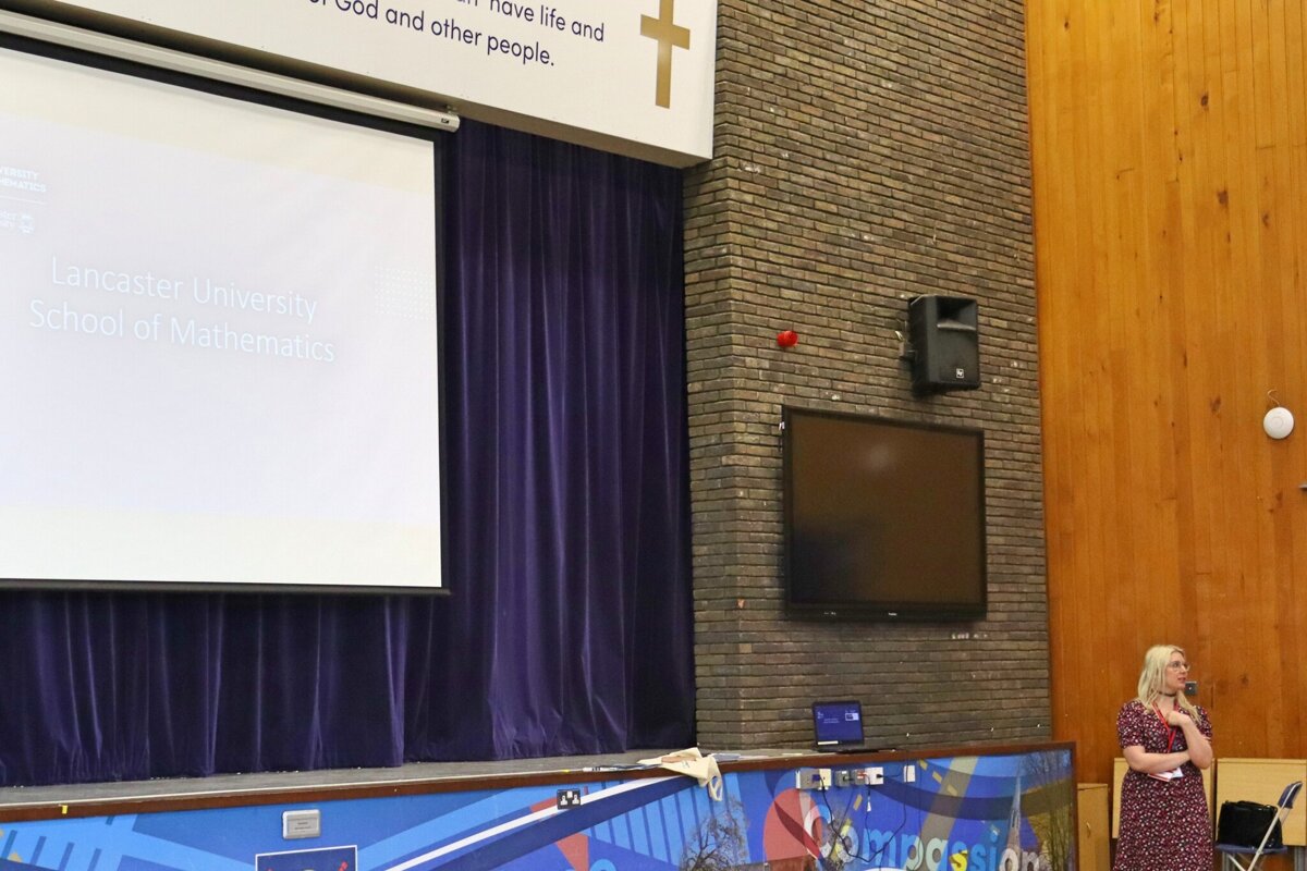 Image of Lancaster University School of Mathematics deliver STEM presentation to year 11 girls