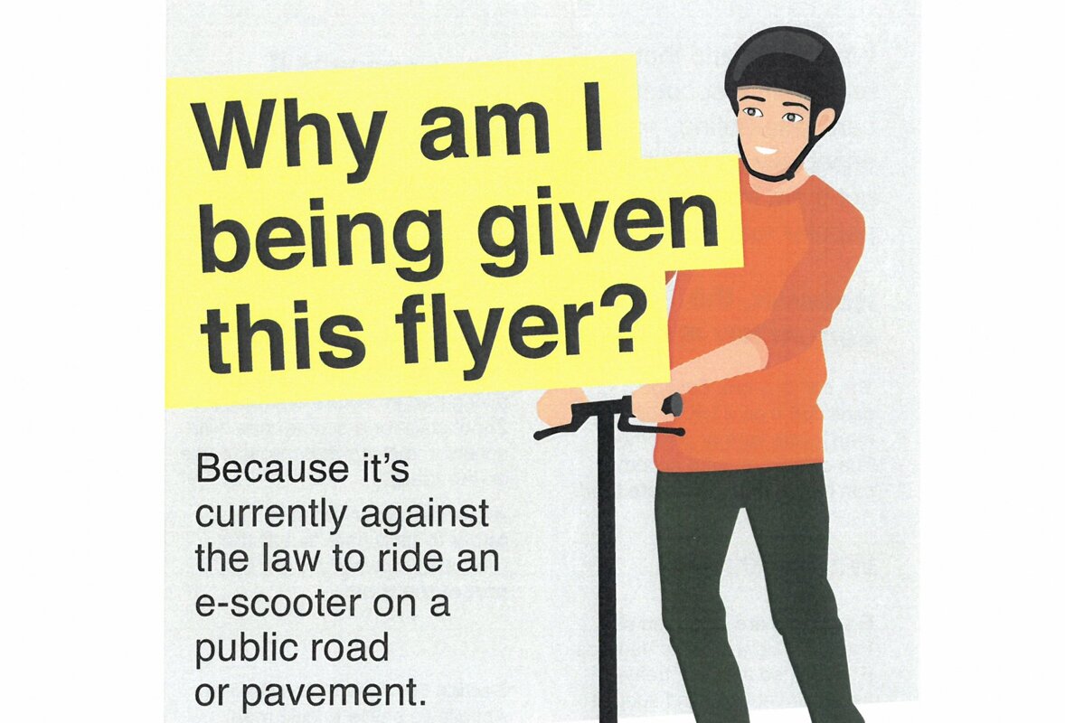 Image of A message from the Lancashire Constabulary Road Safety Partnership regarding E-Scooters.