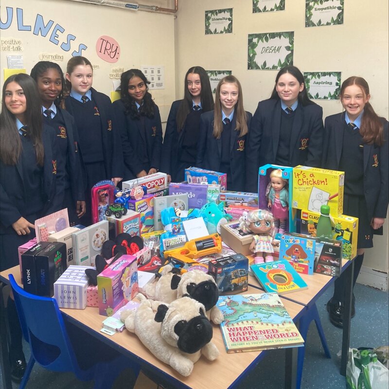 Image of Pupils and staff visit Cash4Kids' Mission Christmas Appeal HQ and drop off your kind donations