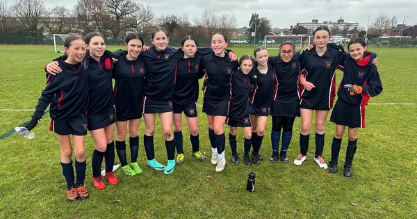 Year 7 Girls' Football Team Celebrate In The National Football Cup 