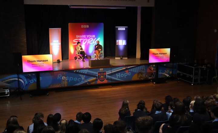 Image of BBC 100 Share your Story tour visits Archbishop Temple Church of England High School