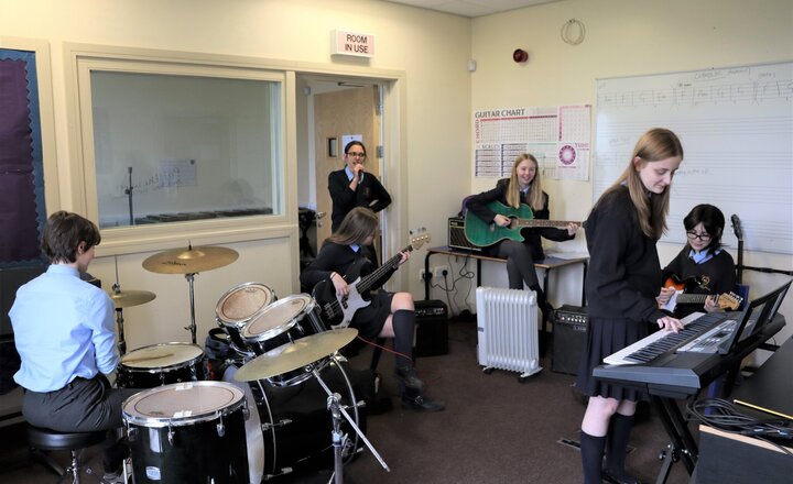 Image of Fantastic to catch year 9 music group Cymbal rehearsing!