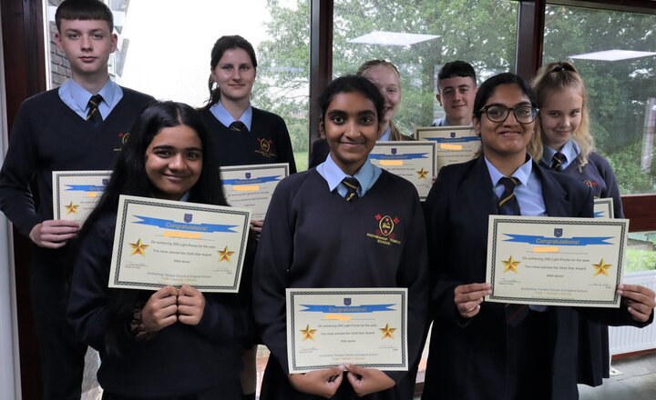 Image of Congratulations to all year 10 pupils who were awarded with Gold Light Points Awards today!