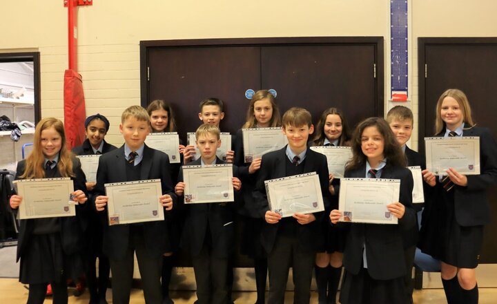 Image of Year 7 pupils receive Archbishop Ambassador Awards