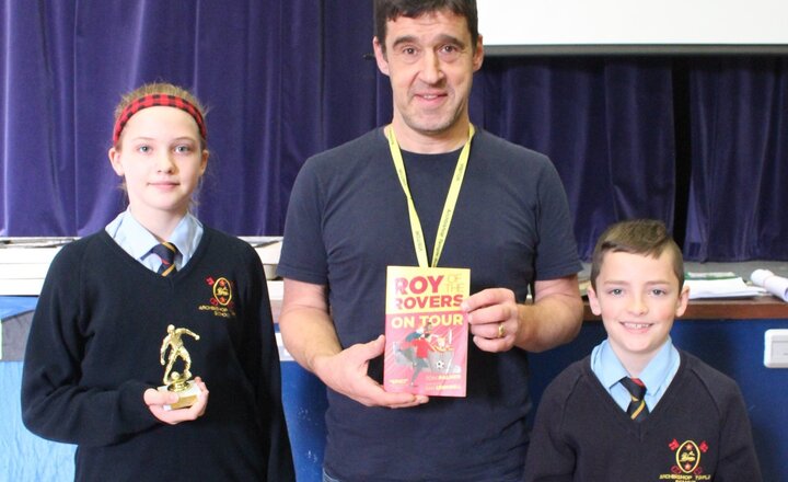 Image of Year 7 pupils gain a fascinating insight into the work of children's author Tom Palmer.
