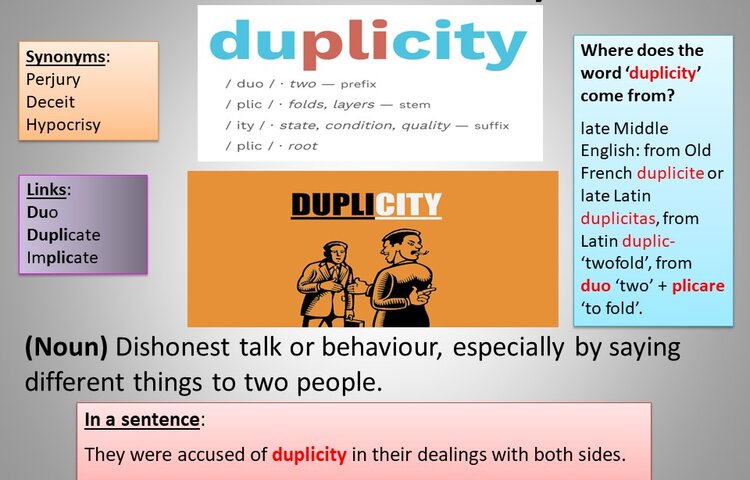 Image of Word of the week - Duplicity