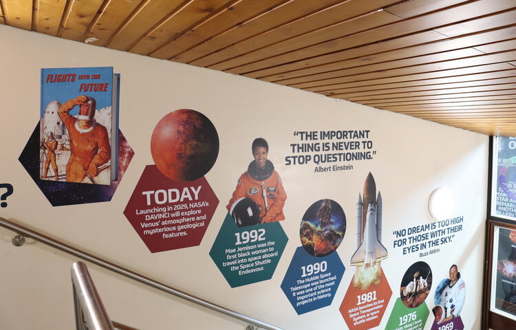 Image of Inspiring new displays in the science and computer science corridors