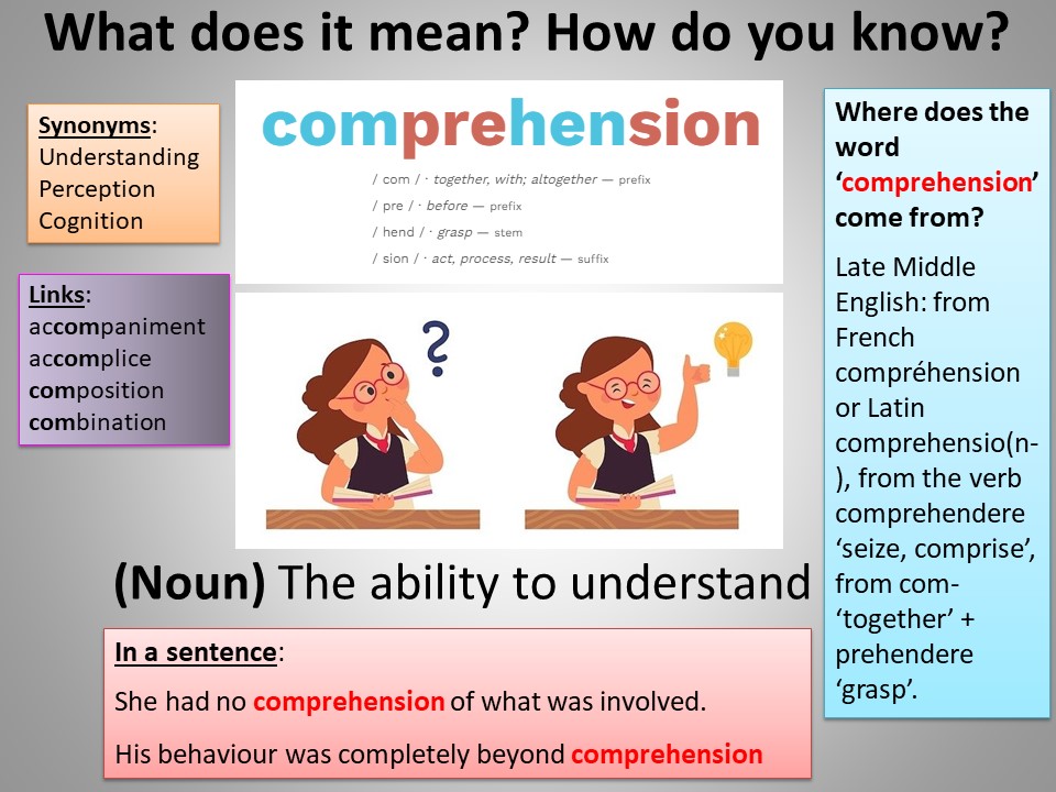 Image of Word of the week - comprehension
