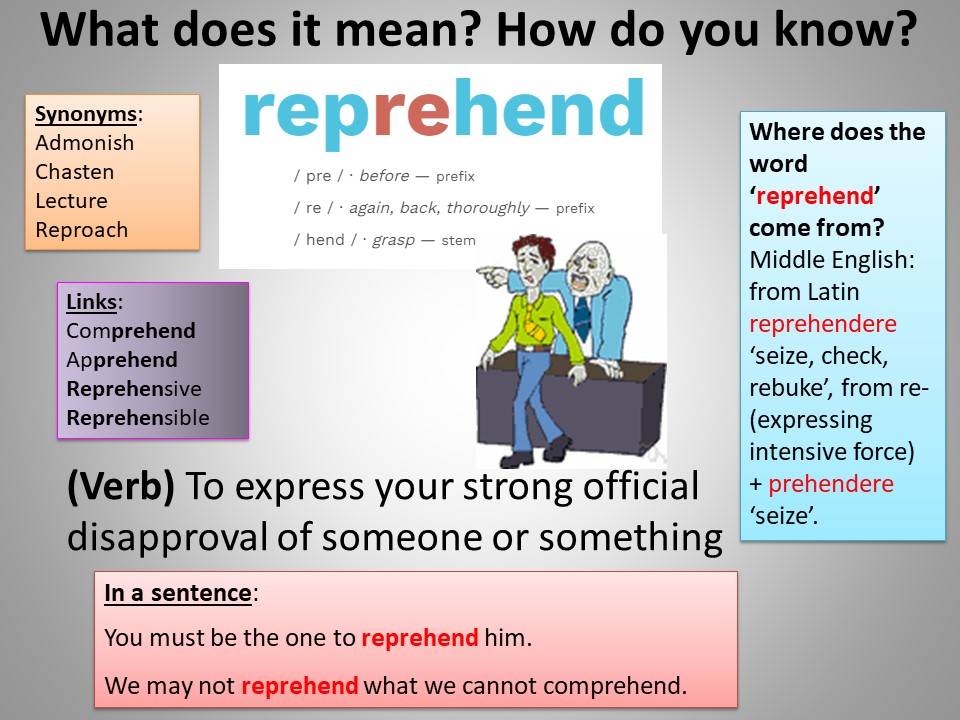 Image of Word of the week - reprehend