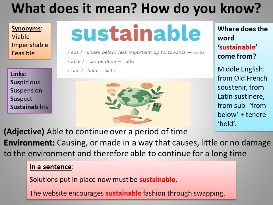 Image of Word of the week - sustainable