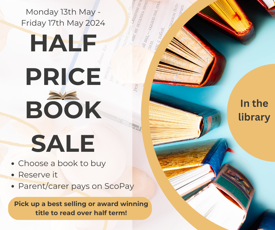 Image of Half price book sale in the library