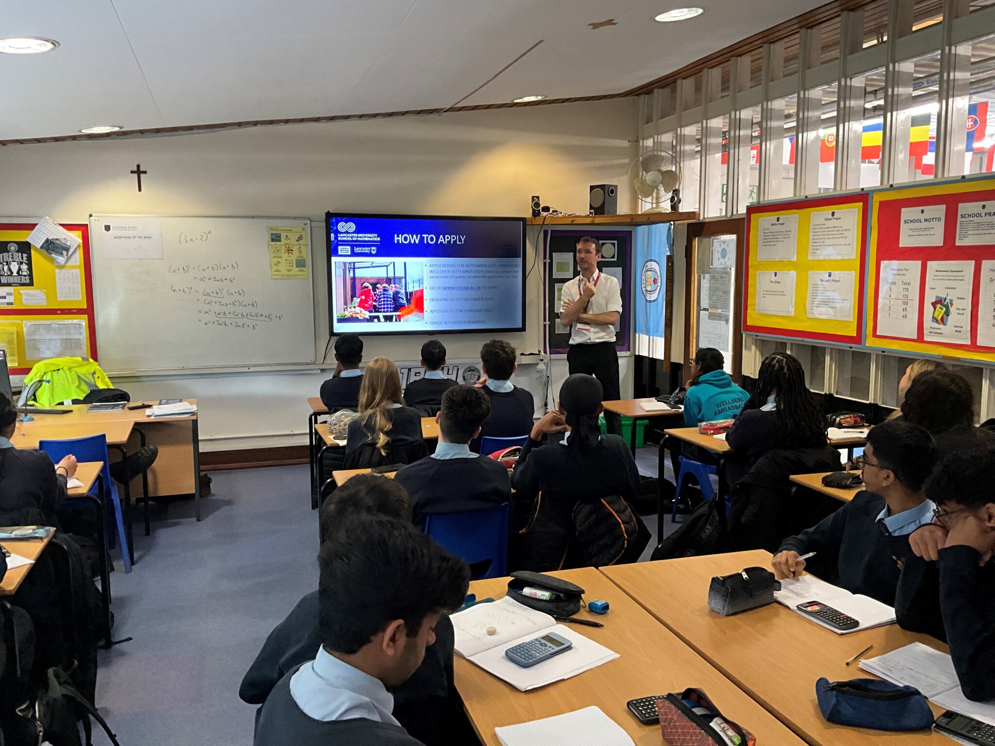 Image of Lancaster University School of Mathematics deliver a taster session to year 10 mathematicians