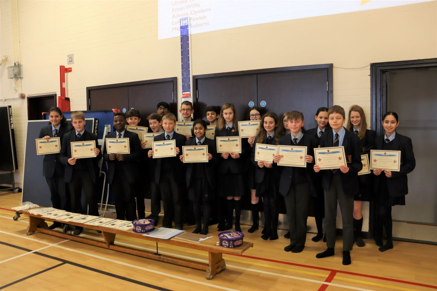 Image of Year 7 pupils celebrate fantastic achievements in school