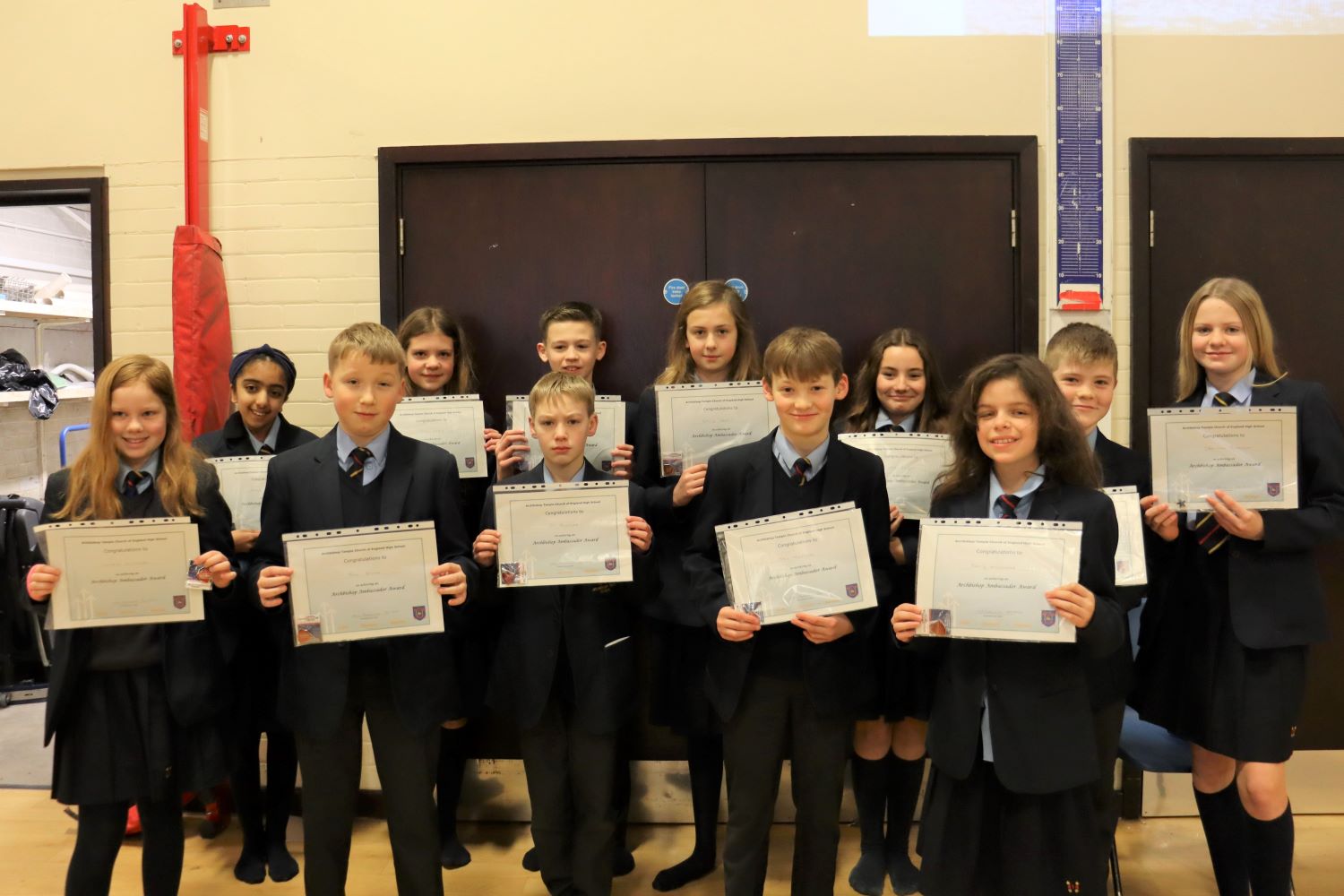 Image of Year 7 pupils receive Archbishop Ambassador Awards