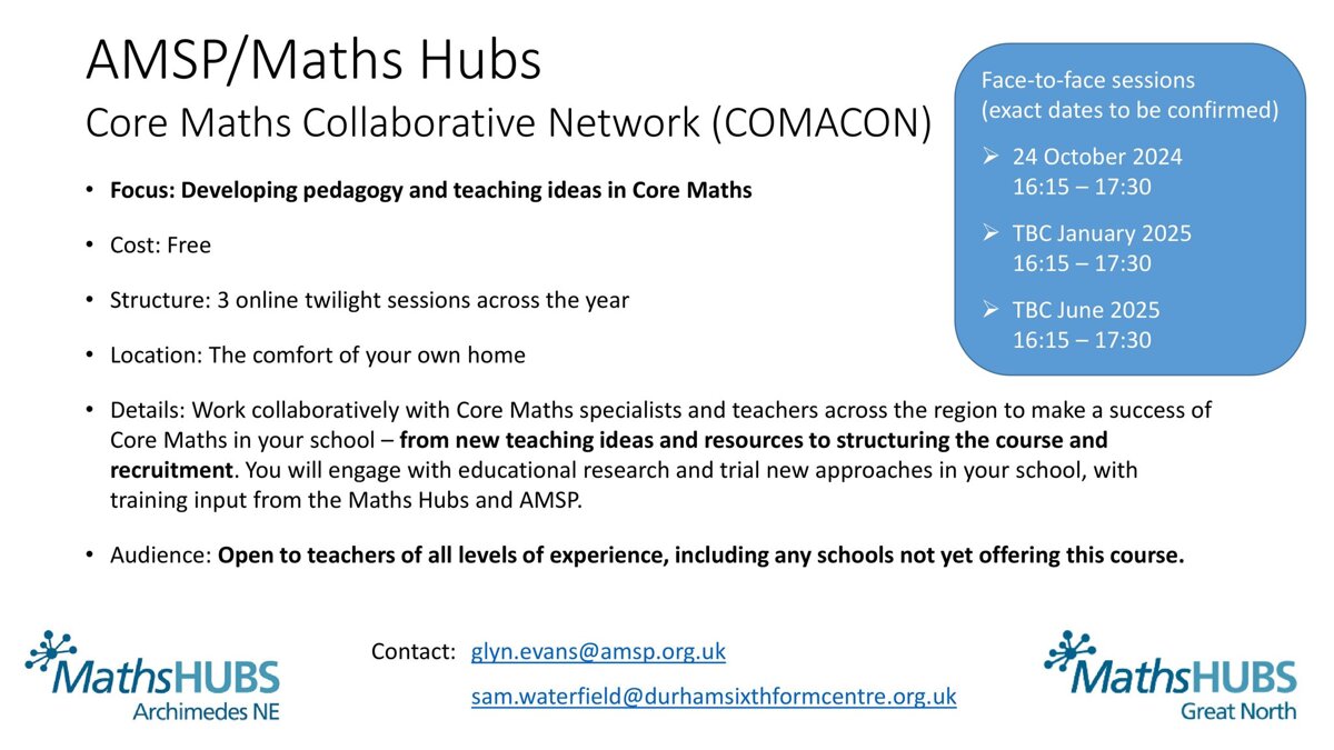 Image of Core Maths Collaborative Network COMACON 