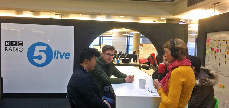 Image of Politics students on BBC Radio 5 LIVE