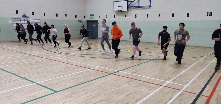 Image of Sport students begin the day with a bleep test
