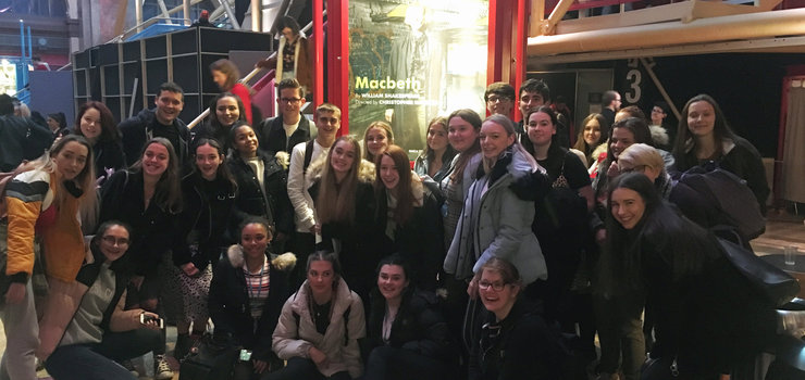 Image of Drama students watch Macbeth at the Royal Exchange