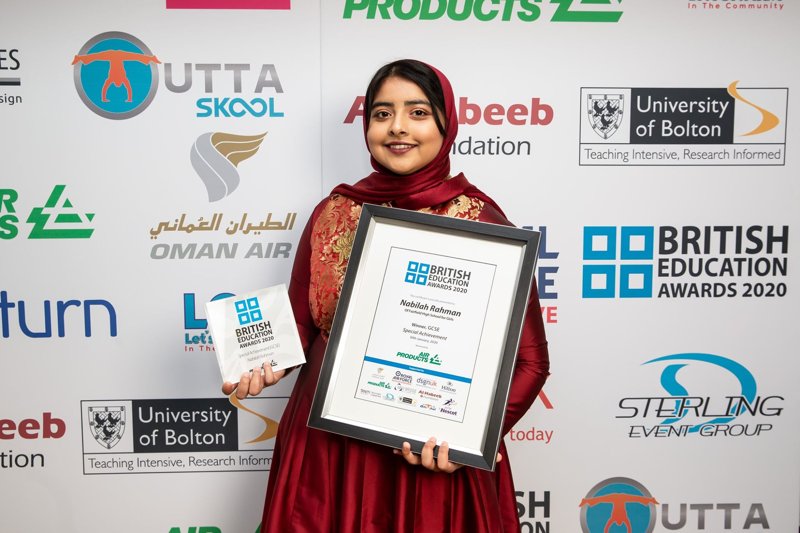 Nabilah wins at the British Education Awards | Ashton Sixth Form College