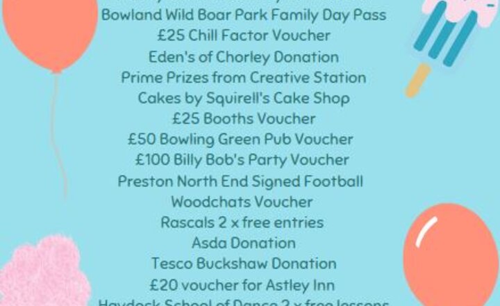 Image of Summer Fair Raffle Prizes £1 a Strip 