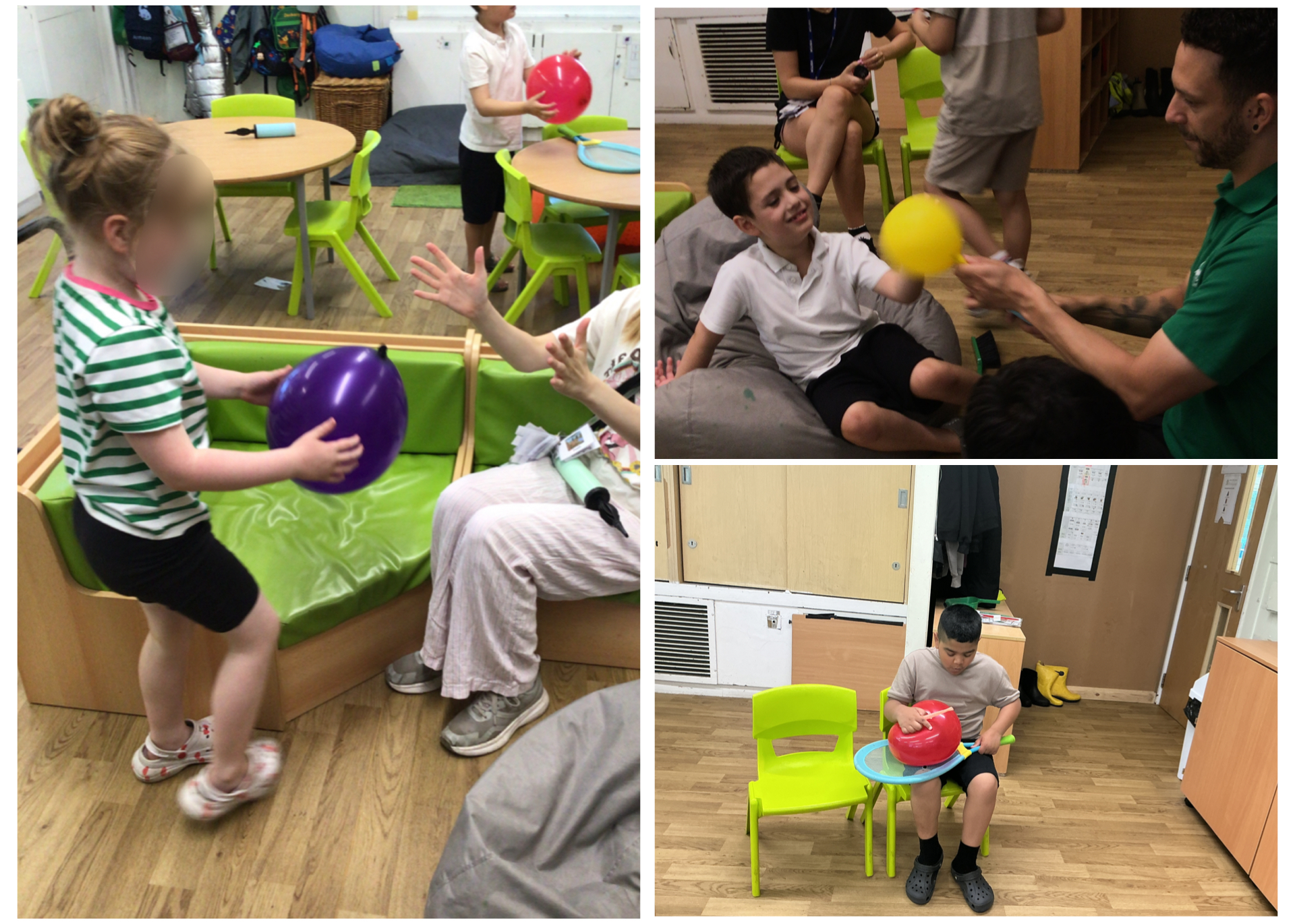 Image of Playing balloon tennis