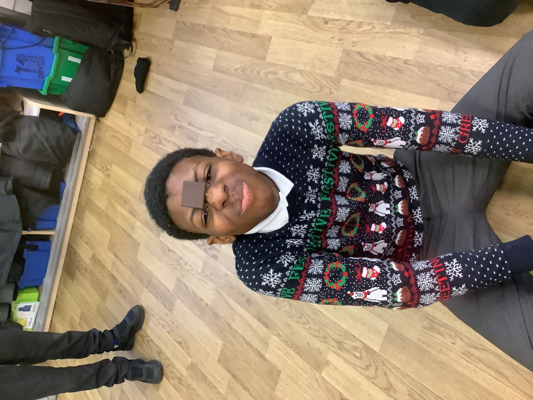 Image of Christmas joy in 8A.