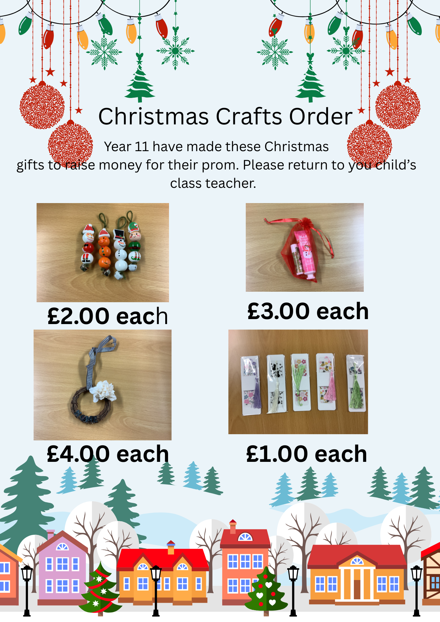 Image of Year 11 Christmas Craft Orders 