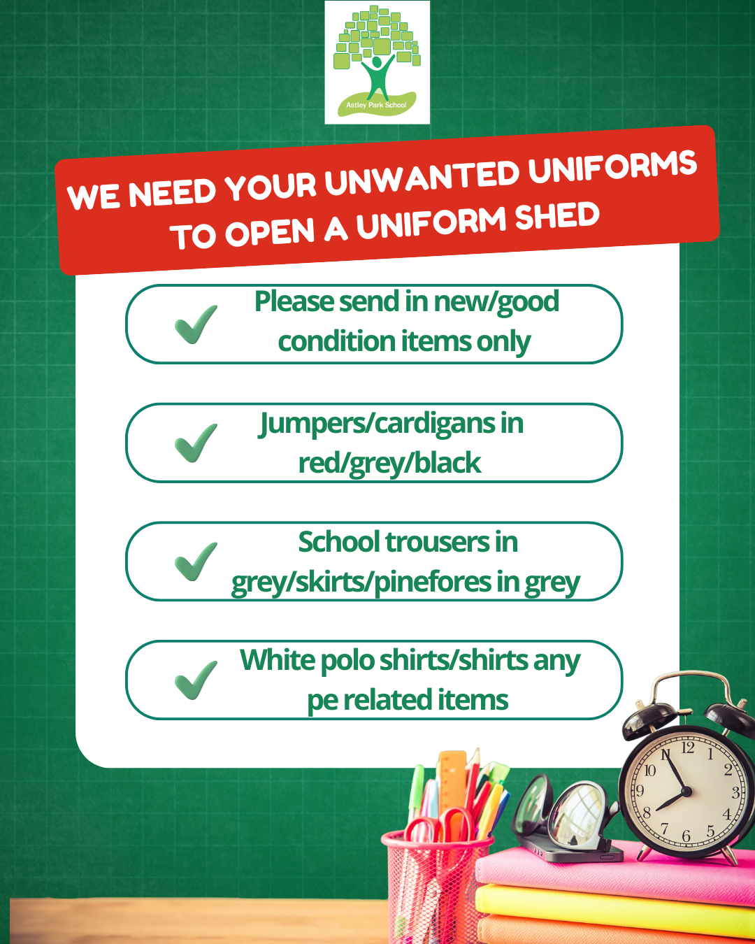 Image of We Need Your Unwanted Uniforms To Open A Uniform Shed 