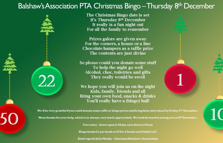 Image of Balshaw's Association Christmas Bingo