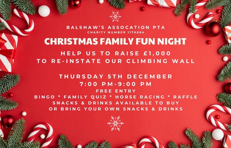 Image of Christmas Family Fun Night - Thursday 5th December 7pm to 9pm