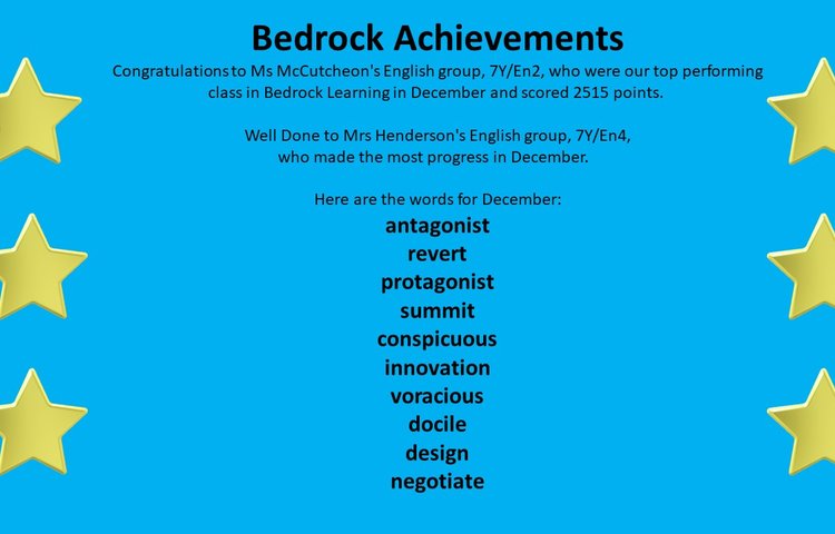 Image of Bedrock Achievements - December 2021