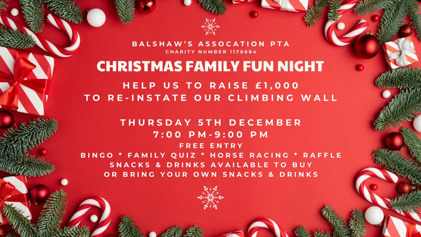 Image of Christmas Family Fun Night - Thursday 5th December 7pm to 9pm