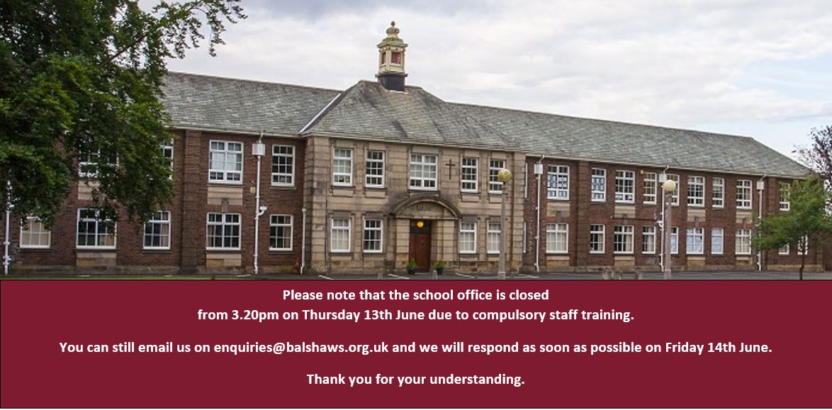 Image of School Office Closure - Thursday 13th June 3.20pm