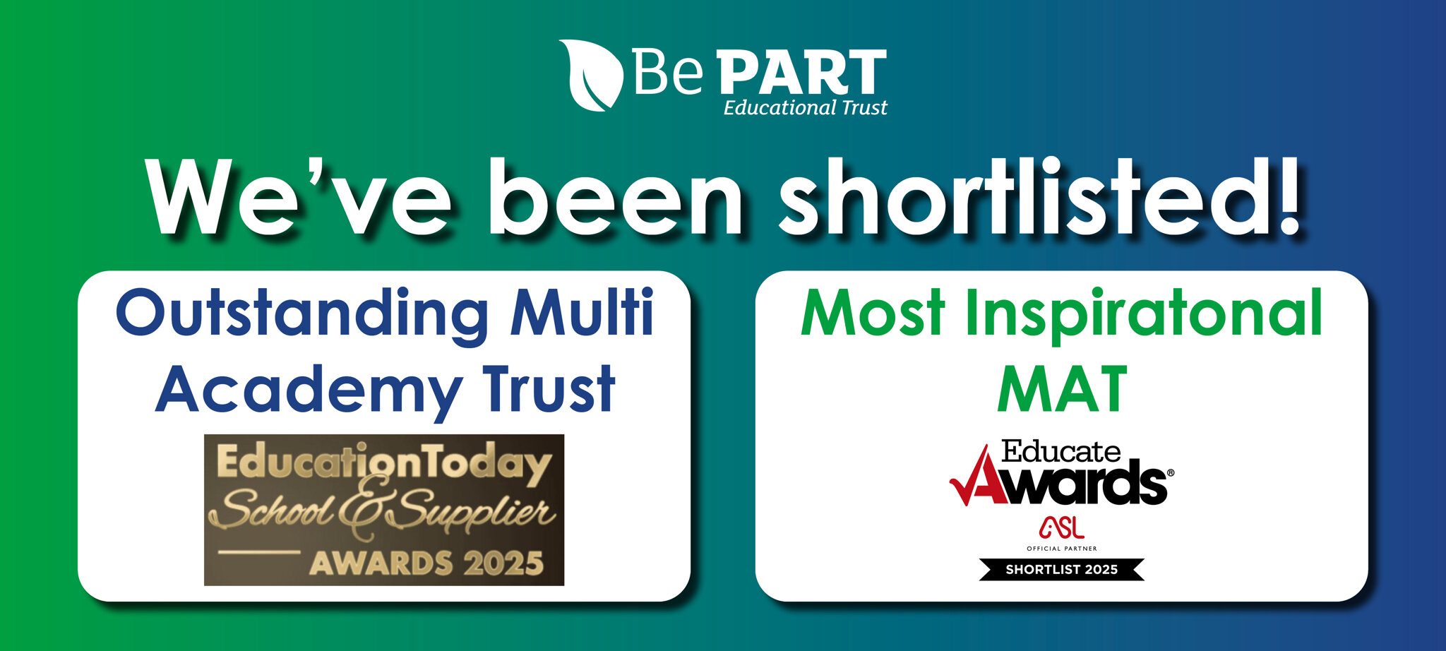Image of BePART Educational Trust Shortlisted for Prestigious National Education Awards