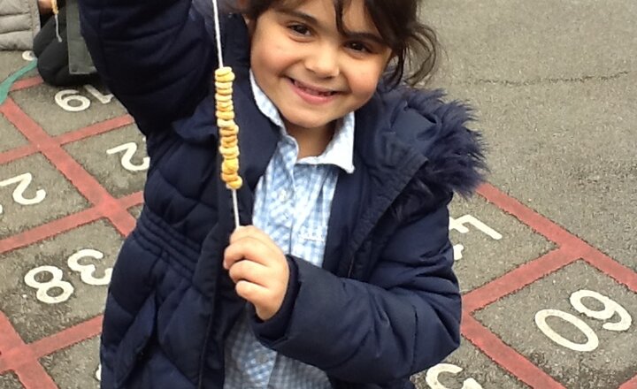 Image of Class 5 Make Bird Feeders for the Forest