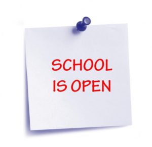 Image of SCHOOL IS BACK OPEN!