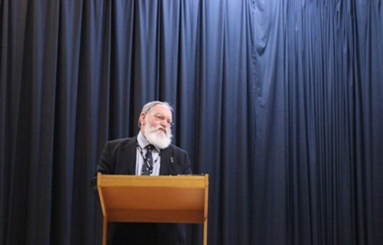 Image of Nuremberg Trial Re-enactment with Councillor Adrien Jones & Nigel Hobro