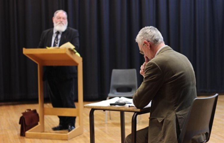 Image of Nuremberg Trial Re-enactment Engages Students