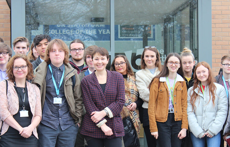 Image of Green Party leader visits College to speak to students