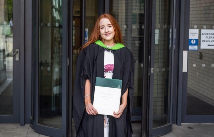Image of Former student Katie celebrates Law training contract