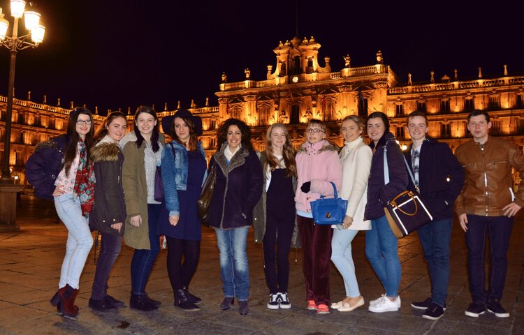 Image of Spanish Students Exercise Their Language Skills in Salamanca