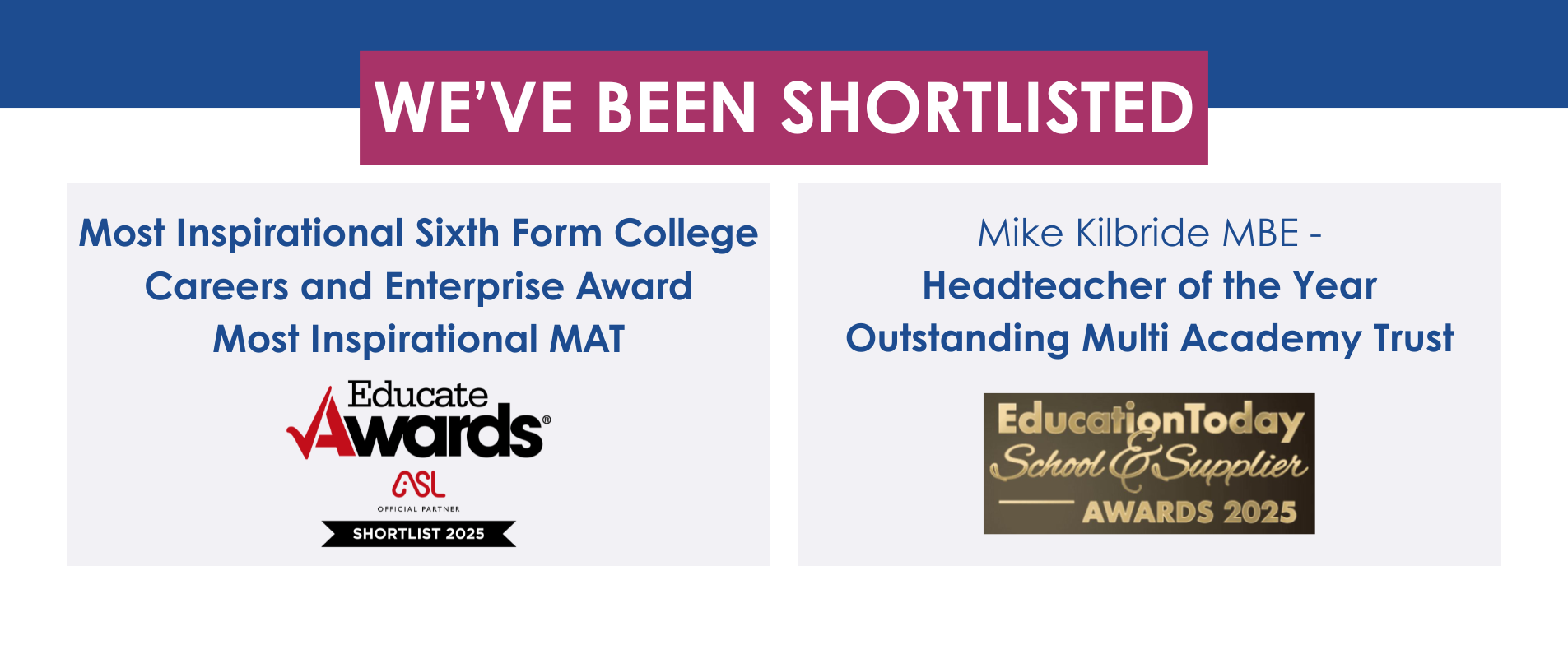 Image of Birkenhead Sixth Form College and BePART Educational Trust Shortlisted for National Education Awards