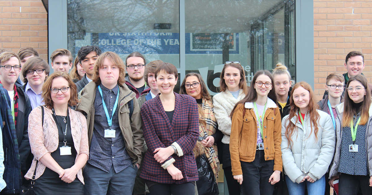 Image of Green Party leader visits College to speak to students