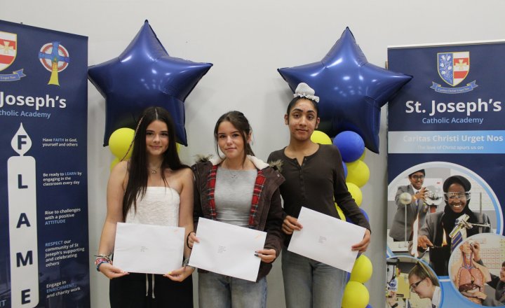 Image of Excited GCSE students celebrate their results in Hebburn