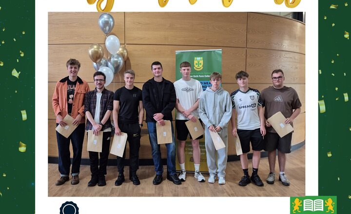 Image of Proud A level students celebrate the results of their hard work