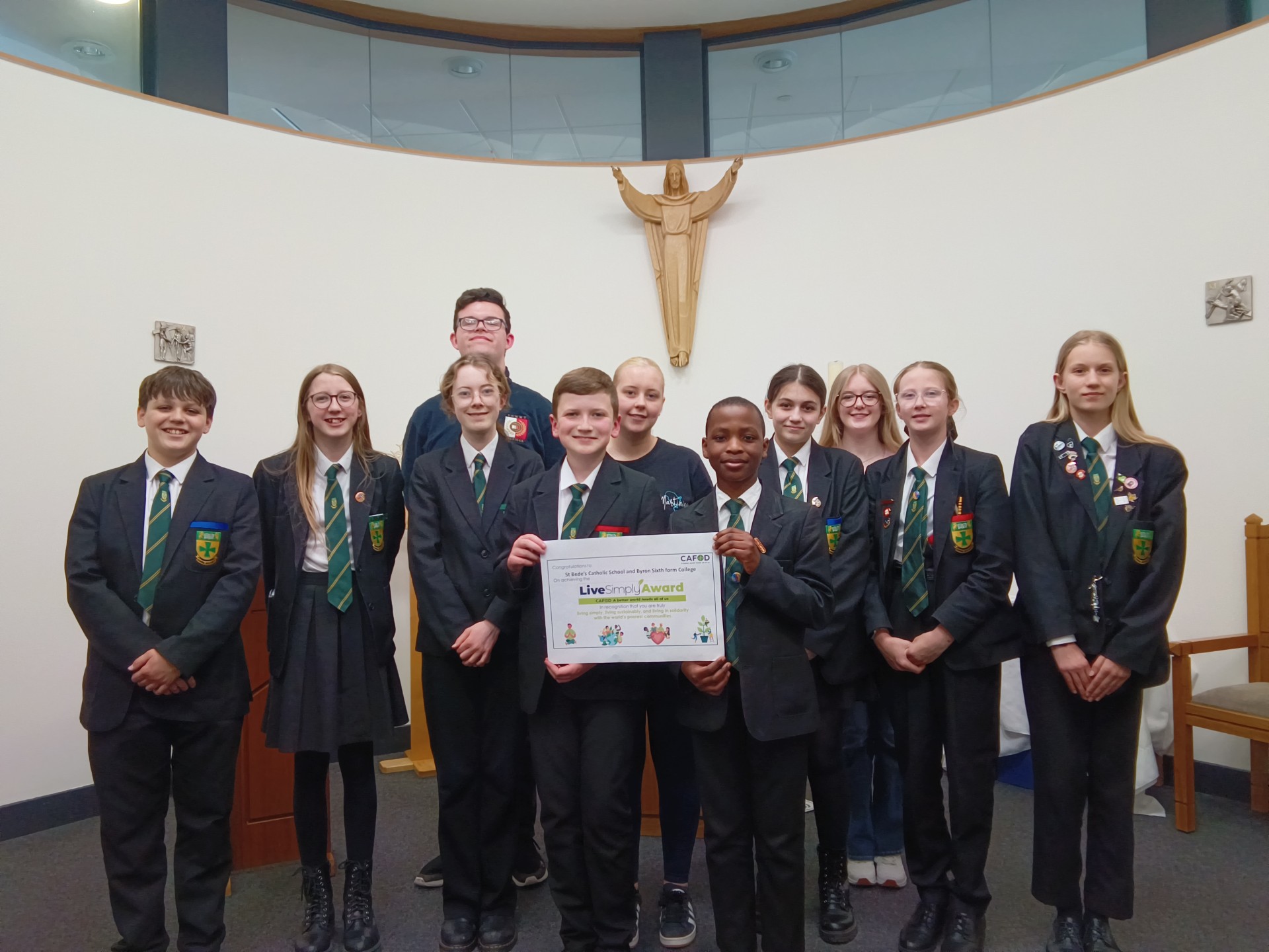 Image of St Bede’s earns national CAFOD LiveSimply Award