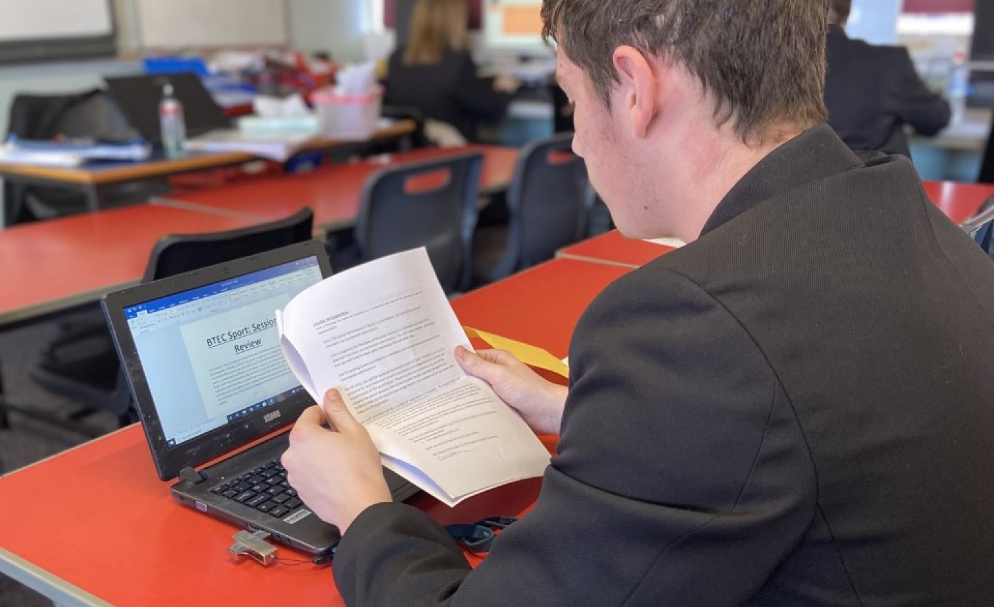 Image of Year 10 BTEC Sport Students Working Hard
