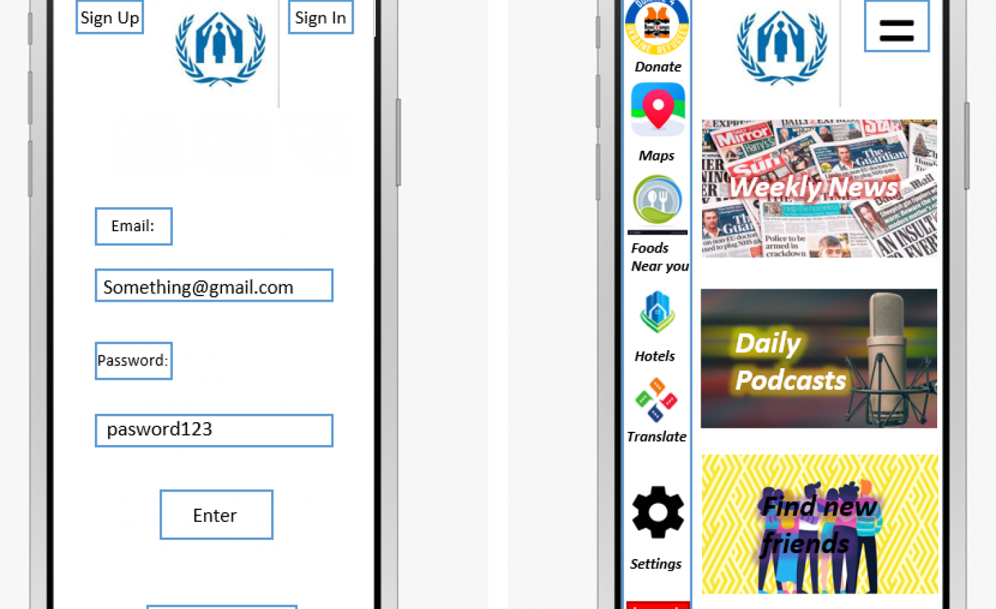 Image of Refugee App Design