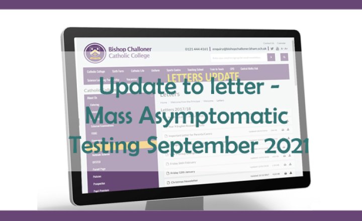 Image of Parent Carer Letter - 19.07.2021 - Mass Asymptomatic Testing September 2021