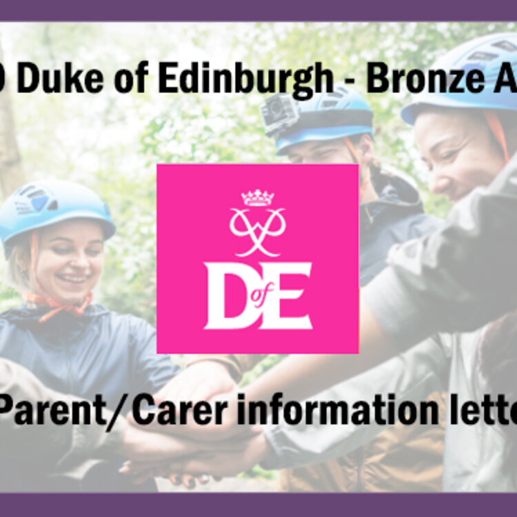 Image of Y10 - DofE - Bronze Award Letter